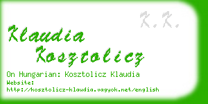 klaudia kosztolicz business card